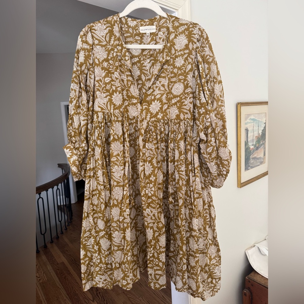 Daughters of India Kyra Mini Dress in Golden Palm
